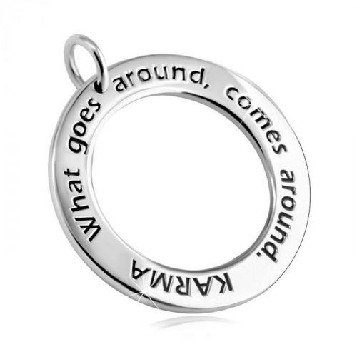 Strieborný 925 prívesok - patinovaný citát 