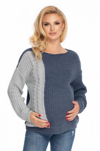Sveter pre tehotné 70039 - modrý - Uni